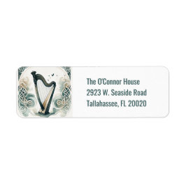 Traditionele Keltische harp St. Patrick's Day Part Etiket