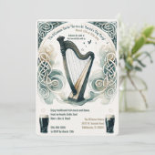 Traditionele Keltische harp St. Patrick's Day Part Kaart (Staand voorkant)