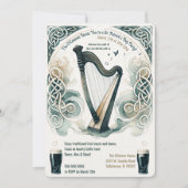 Traditionele Keltische harp St. Patrick's Day Part Kaart (Voorkant)