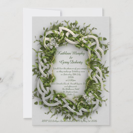 Traditionele Keltische Liefdesknoop & Lucky Clover Kaart (Voorkant)