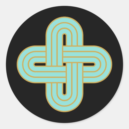 Traditionele Keltische Solomon's Knot Emblem Ronde Sticker (Voorkant)