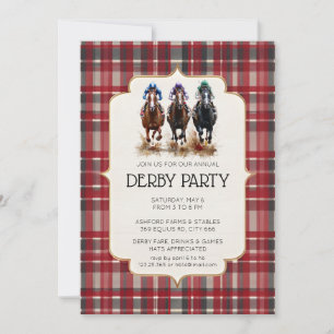 Traditionele Kentucky Derby Uitnodiging Rode Tarta