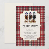 Traditionele Kentucky Derby Uitnodiging Rode Tarta (Voorkant / Achterkant)