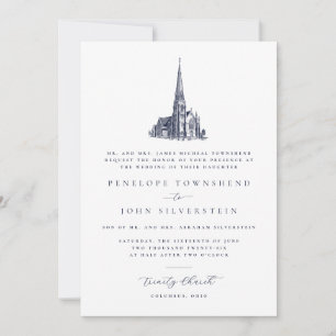 Traditionele Kerk Illustratie Formeel Huwelijk Kaart