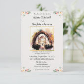 Traditionele kerk InterWatercolor Wedding Invite (Staand voorkant)