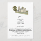 Traditionele Kerk Monogram Trouwroute Programmakaart (Voorkant)