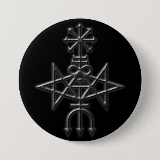 traditionele kerk van satan sigil ronde button 7,6 cm (Voorkant)
