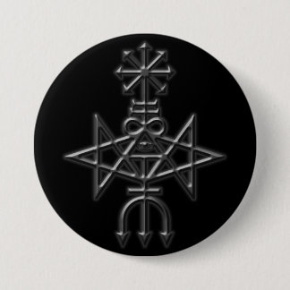 traditionele kerk van satan sigil ronde button 7,6 cm