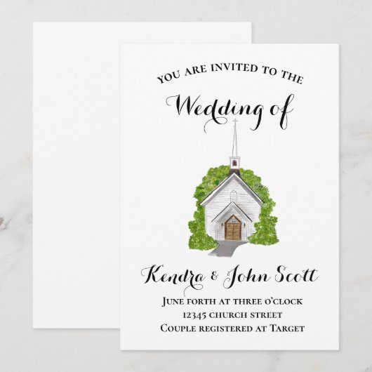 Traditionele kerkelijke waterverf kaart (Voorkant / Achterkant)