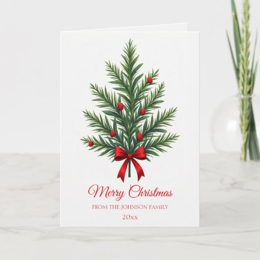 Traditionele kerst botanische familie groet kaart (Voorkant)