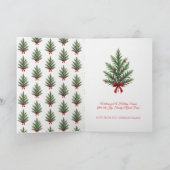 Traditionele kerst botanische familie groet kaart (Binnen)