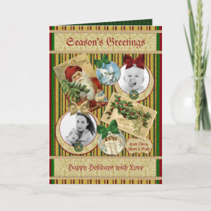 Traditionele Kerst Classic Vakantie Foto Lijst Kaart