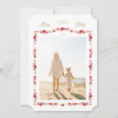 Traditionele Kerst Elegante Bloemen Botanische Feestdagenkaart (Voorkant)