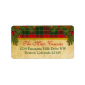 Traditionele kerst gereplay Kerstmis retour adres Etiket (Voorkant)