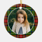 Traditionele kerst geruite foto keramisch ornament (Voorkant)