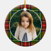 Traditionele kerst geruite foto keramisch ornament (Achterkant)