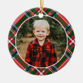 Traditionele kerst geruite foto keramisch ornament (Voorkant)