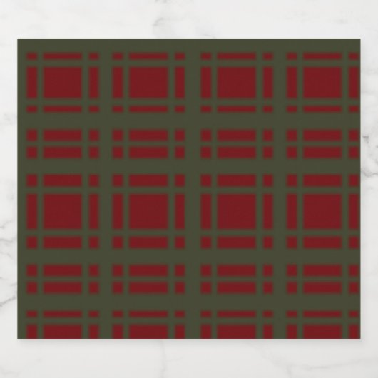 Traditionele kerst groen rood groot geruite sparkling wijnetiket (Enkel label)