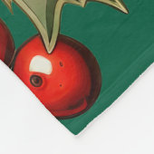 Traditionele kerst Holly accenten Fleece Deken (Hoek)