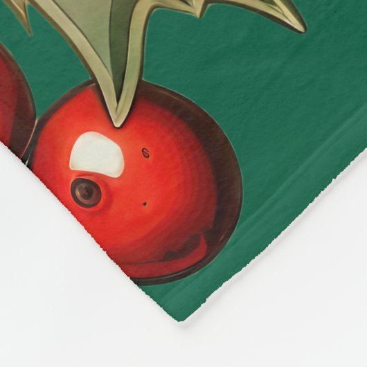 Traditionele kerst Holly accenten Fleece Deken (Hoek)