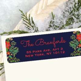 Traditionele Kerst Krans Marine Etiket