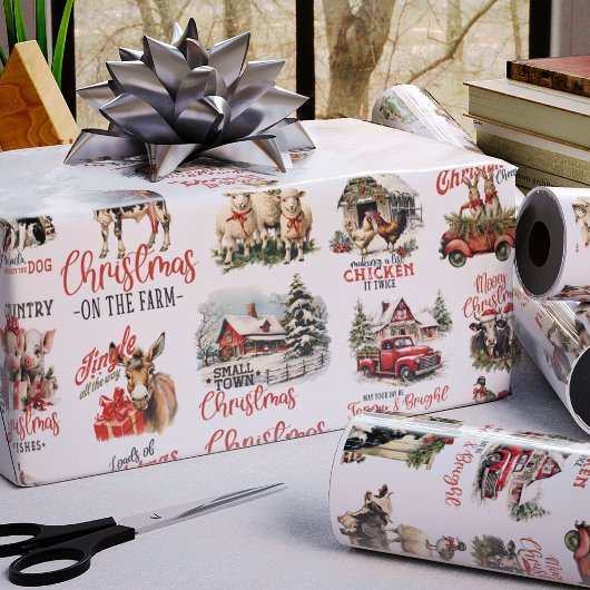 Traditionele kerst op het Boerderij Vakantie Citat Cadeaupapier