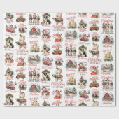 Traditionele kerst op het Boerderij Vakantie Citat Cadeaupapier (Vlak)