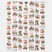 Traditionele kerst op het Boerderij Vakantie Citat Fleece Deken (Voorkant)