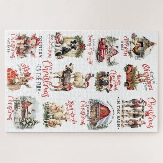 Traditionele kerst op het Boerderij Vakantie Citat Legpuzzel (Horizontaal)