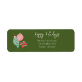 Traditionele kerst ornamenten eenvoudige minimale  etiket (Voorkant)