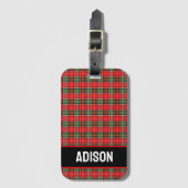Traditionele Kerst Plaid Bagagelabel (Voorkant (verticaal))