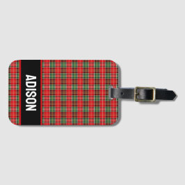 Traditionele Kerst Plaid Bagagelabel