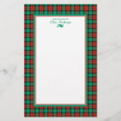 Traditionele Kerst Plaid gepersonaliseerd Briefpapier (Voorkant)