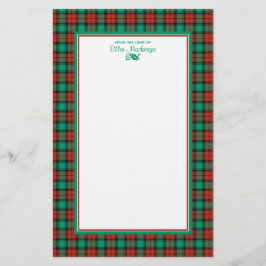 Traditionele Kerst Plaid gepersonaliseerd Briefpapier