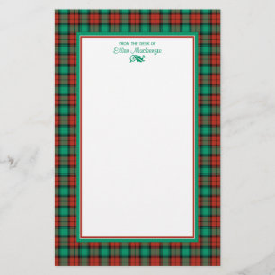 Traditionele Kerst Plaid gepersonaliseerd Briefpapier
