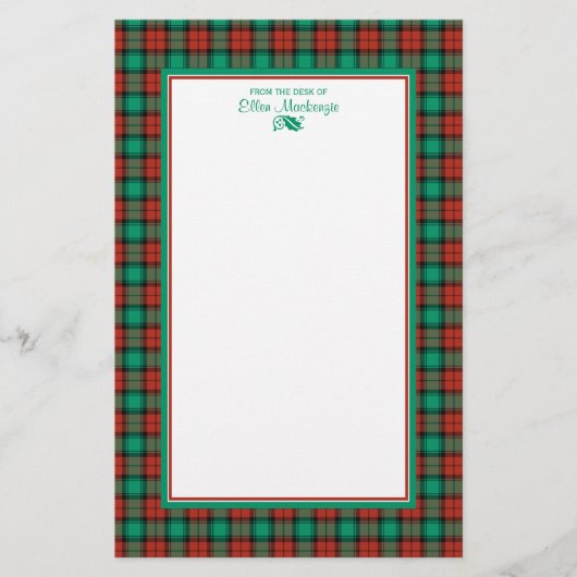Traditionele Kerst Plaid gepersonaliseerd Briefpapier (Voorkant)