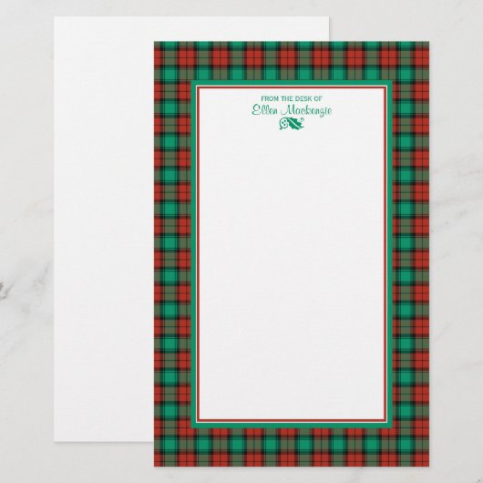 Traditionele Kerst Plaid gepersonaliseerd Briefpapier (Voorkant / Achterkant)