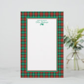 Traditionele Kerst Plaid gepersonaliseerd Briefpapier (Staand voorkant)