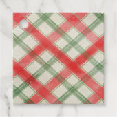 Traditionele Kerst Plaid Gift Labels (Voorkant)