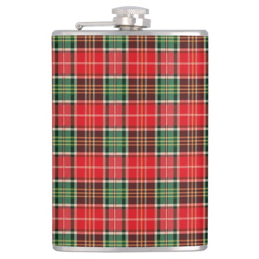 Traditionele Kerst Plaid Heupfles (Voorkant)