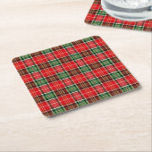 Traditionele Kerst Plaid Kartonnen Onderzetters (Schuin)