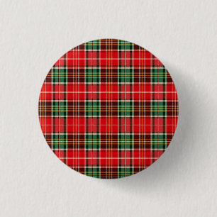 Traditionele Kerst Plaid Ronde Button 3,2 Cm