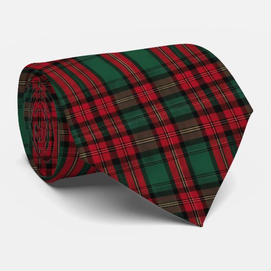 Traditionele kerst Plaid Tartan Groen Rood Stropdas (Opgerold)