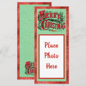 Traditionele kerst plat kaart met foto (Voorkant / Achterkant)