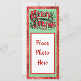 Traditionele kerst plat kaart met foto