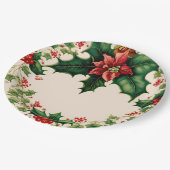 Traditionele kerst-Poinsettia Holly Papieren Bordje (Gekanteld)