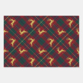 Traditionele Kerst Reindeer Plaid Inpakpapier Vel (Voorkant 2)