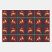 Traditionele Kerst Reindeer Plaid Inpakpapier Vel (Voorkant)