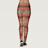 Traditionele Kerst Rode Groene Tartan Plaid Leggings (Achterkant)