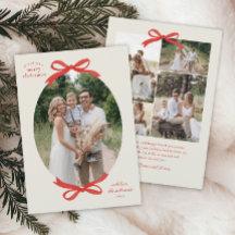 Traditionele Kerst Rode Strik Ovaal Foto 